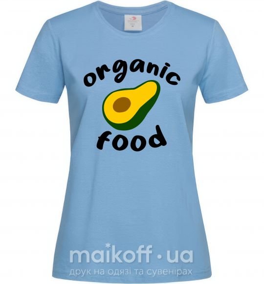 Жіноча футболка Organic food avocado Блакитний фото