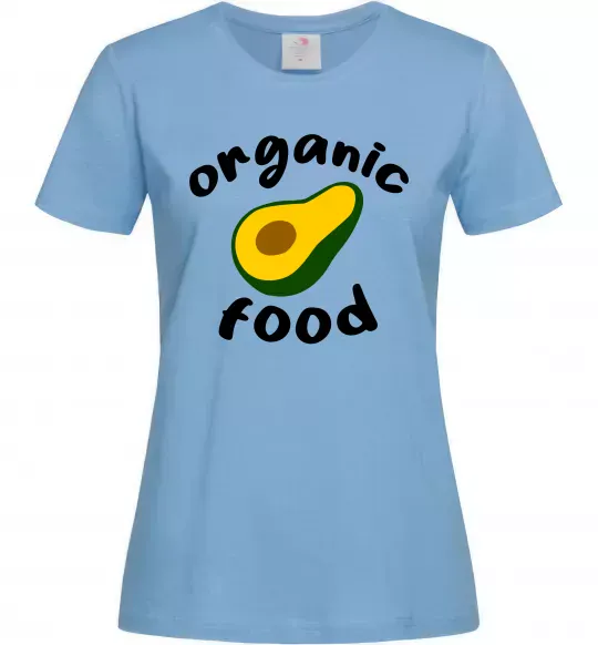 Жіноча футболка Organic food avocado Блакитний фото