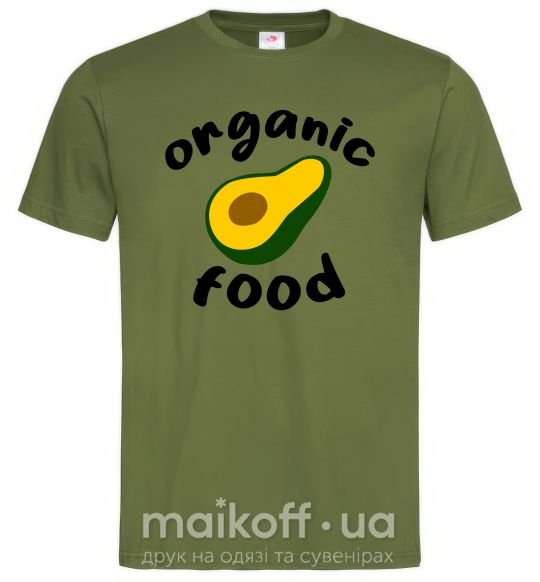 Мужская футболка Organic food avocado Оливковый фото