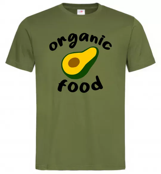 Мужская футболка Organic food avocado Оливковый фото