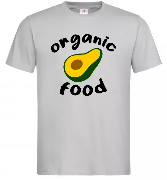 Мужская футболка Organic food avocado Серый фото