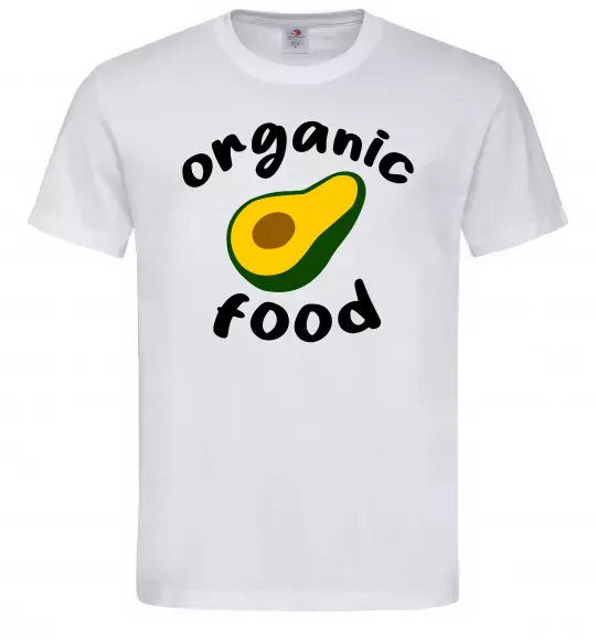 Мужская футболка Organic food avocado Белый фото