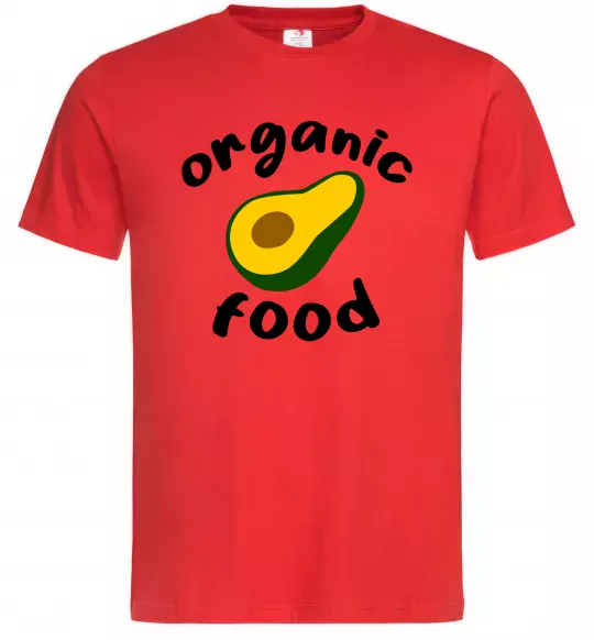Мужская футболка Organic food avocado Красный фото