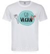 Мужская футболка Go vegan plate Белый фото