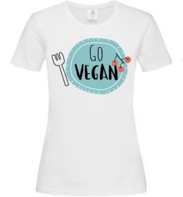 Женская футболка Go vegan plate Женская футболка Go vegan plate