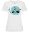 Женская футболка Go vegan plate Белый фото