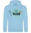 Мужская толстовка (худи) Go vegan plate Голубой Мужская толстовка (худи) Go vegan plate Голубой фото