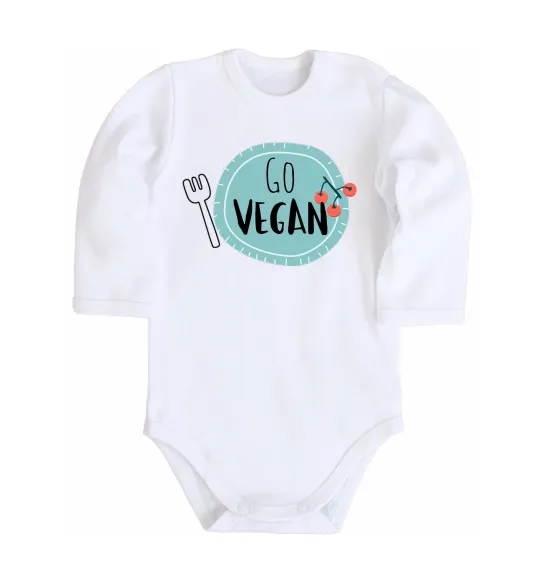 Детский боди Go vegan plate Белый фото