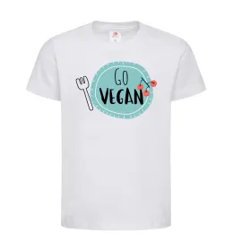 Детская футболка Go vegan plate Белый фото