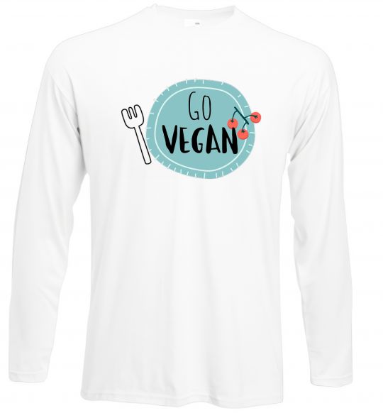 Лонгслів Go vegan plate Білий фото