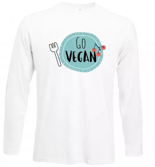 Лонгслив Go vegan plate Белый фото