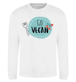 Свитшот Go vegan plate Белый фото