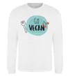 Свитшот Go vegan plate Белый фото