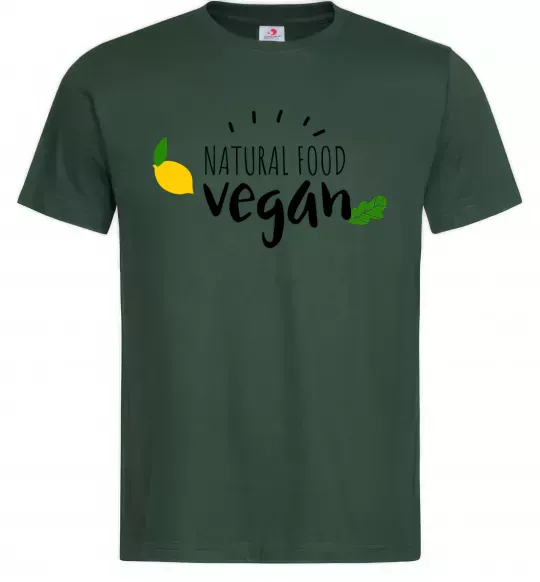Мужская футболка Natural food vegan lemon Темно-зеленый фото