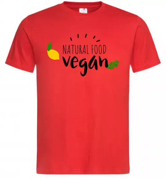 Мужская футболка Natural food vegan lemon Красный фото
