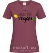Жіноча футболка Natural food vegan lemon Бордовий фото