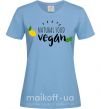 Женская футболка Natural food vegan lemon Голубой фото