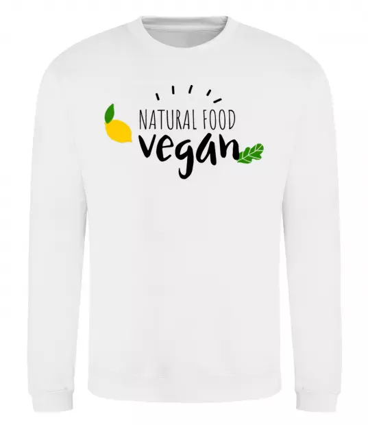 Світшот Natural food vegan lemon Білий фото