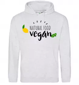 Мужская толстовка (худи) Vegan Серый меланж фото