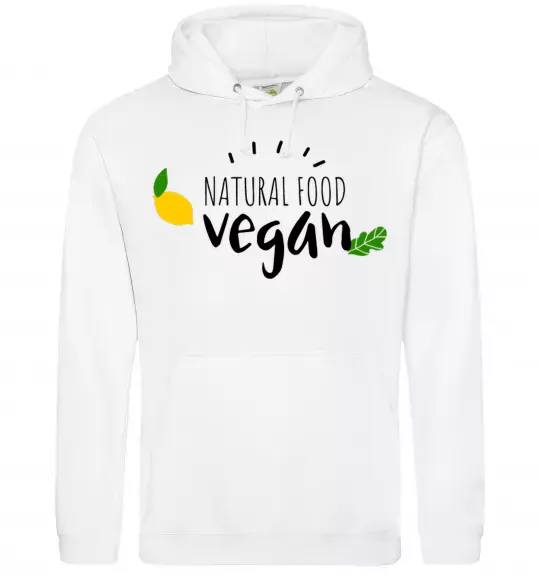 Женская толстовка (худи) Natural food vegan lemon Белый фото