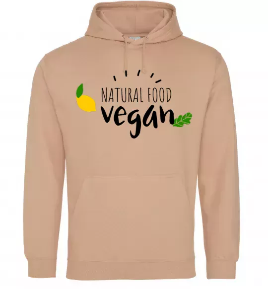 Женская толстовка (худи) Natural food vegan lemon Песочный фото