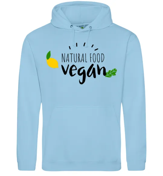 Женская толстовка (худи) Natural food vegan lemon Голубой фото