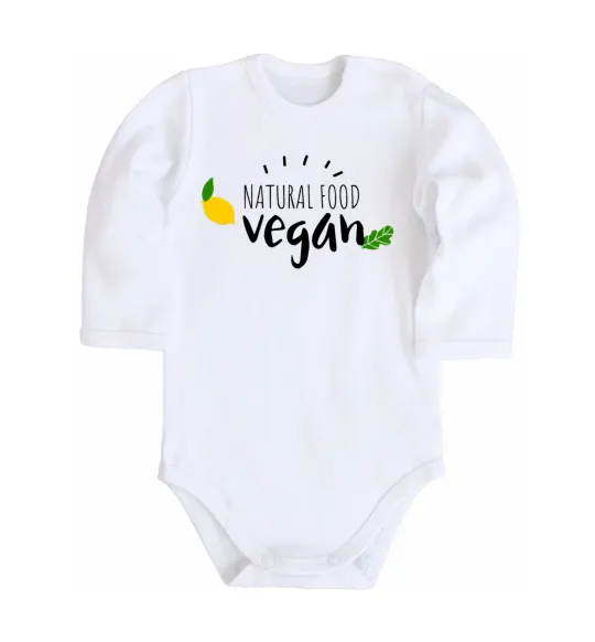Дитячий бодік Natural food vegan lemon Білий фото