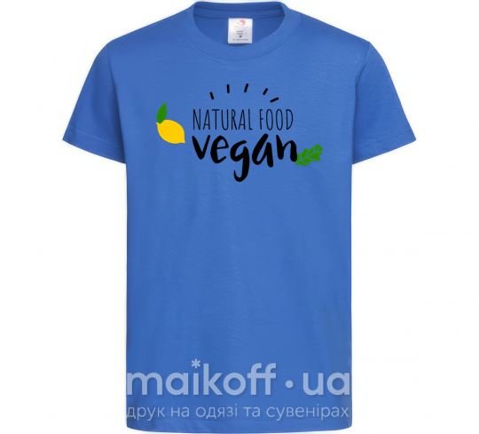 Дитяча футболка Natural food vegan lemon Яскраво-синій фото