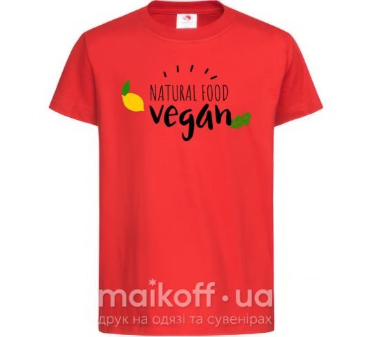 Дитяча футболка Natural food vegan lemon Червоний фото