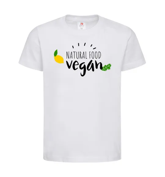 Дитяча футболка Natural food vegan lemon Білий фото