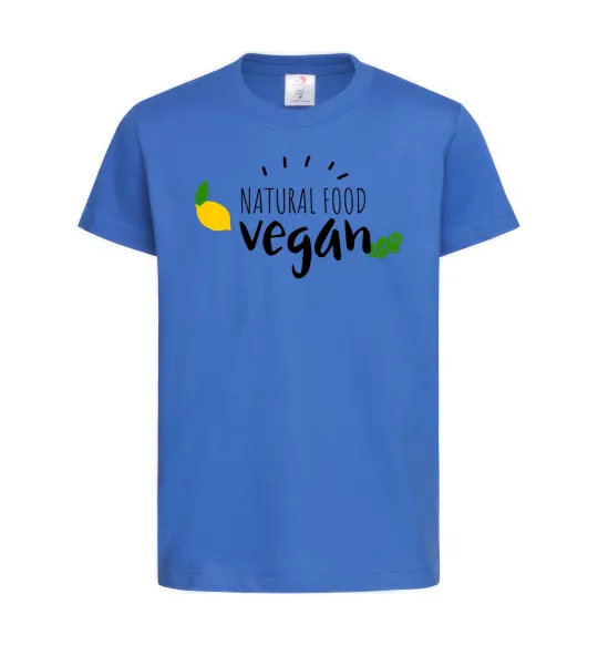 Дитяча футболка Natural food vegan lemon Яскраво-синій фото