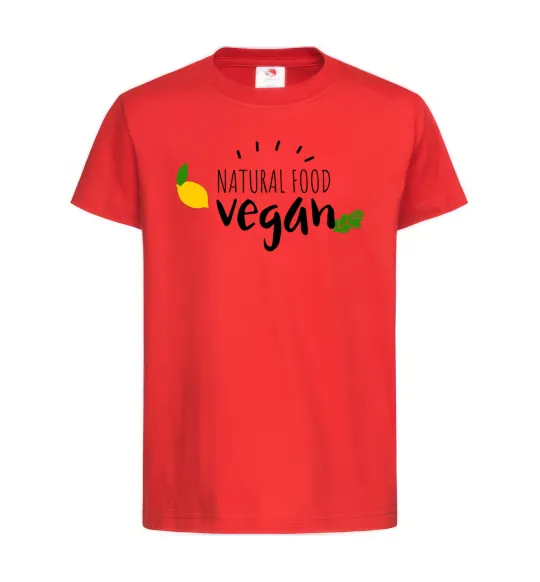 Дитяча футболка Natural food vegan lemon Червоний фото