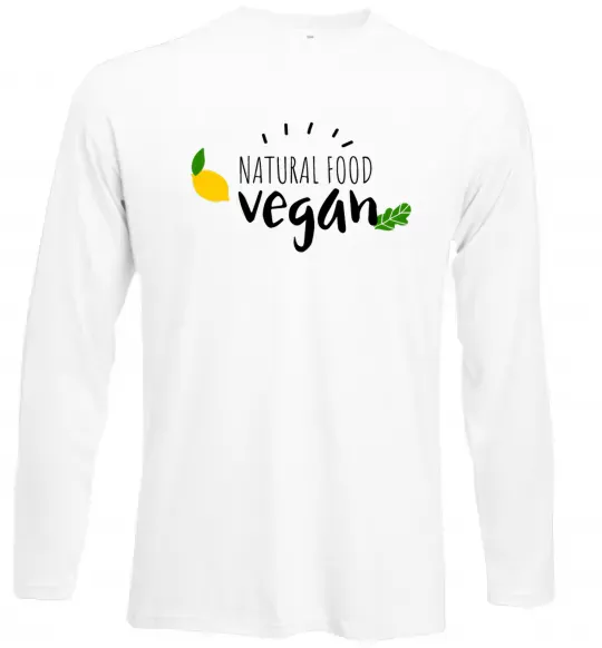 Лонгслив Natural food vegan lemon Белый фото