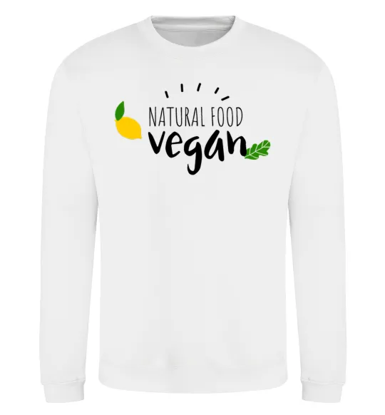 Свитшот Natural food vegan lemon Белый фото