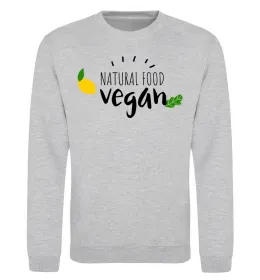 Світшот Natural food vegan lemon Сірий меланж фото