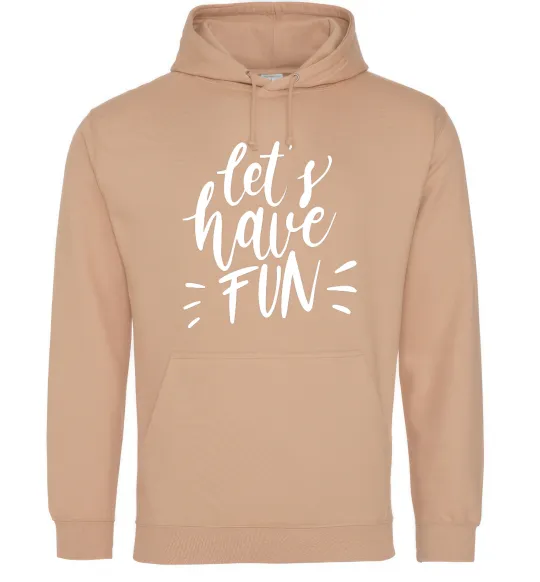 Мужская толстовка (худи) Let's have fun Песочный фото