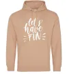 Мужская толстовка (худи) Let's have fun Песочный Мужская толстовка (худи) Let's have fun Песочный фото