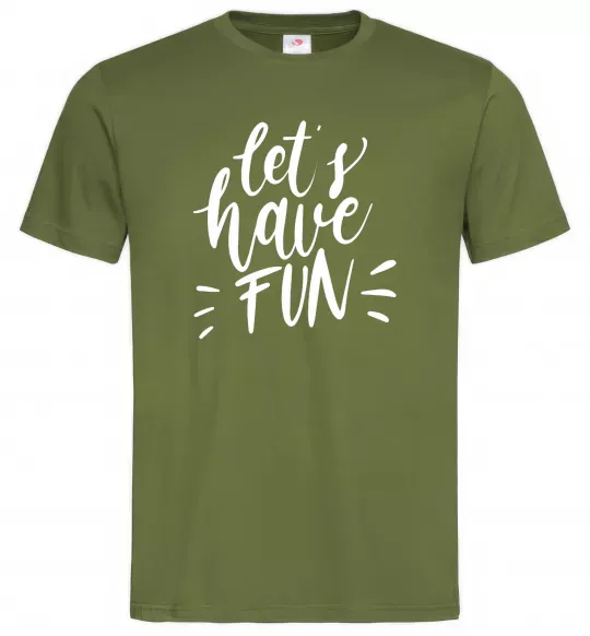 Чоловіча футболка Let's have fun Оливковий фото