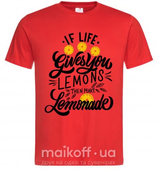 Мужская футболка If life gives you lemons then make lemonade Красный фото