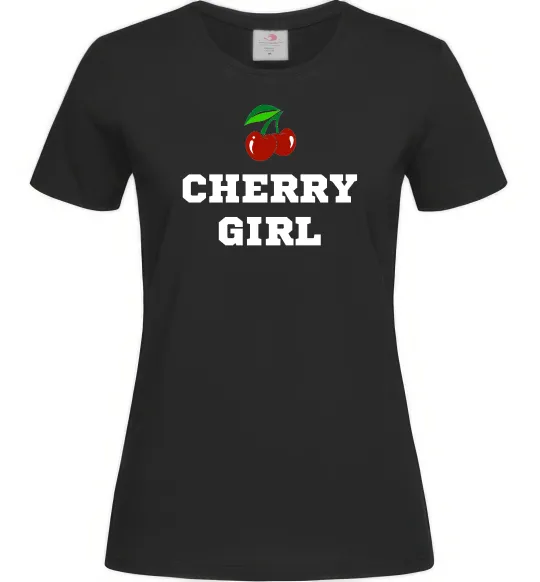 Жіноча футболка Cherry girl Чорний фото