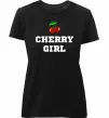 Женская премиум футболка Cherry girl Черный фото