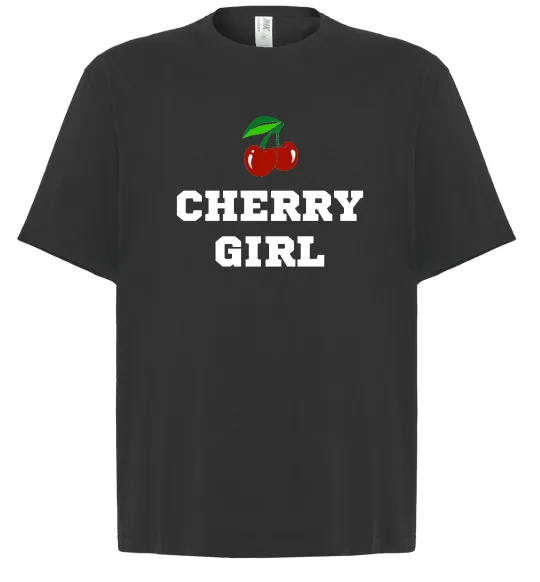 Футболка Оверсайз Cherry girl Черный фото