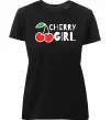 Жіноча преміум футболка Cherry girl Чорний фото