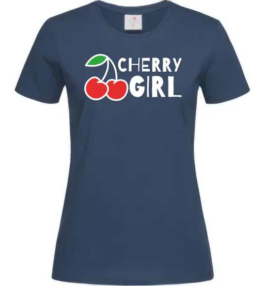 Жіноча футболка Cherry girl Темно-синій фото