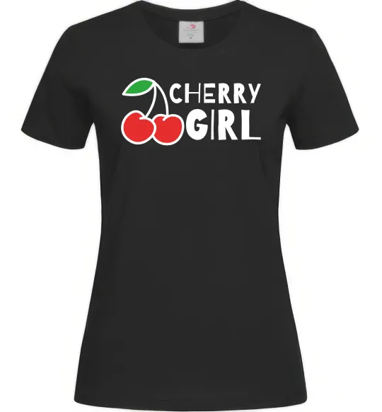 Жіноча футболка Cherry girl Чорний фото