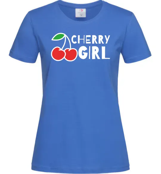 Жіноча футболка Cherry girl Яскраво-синій фото