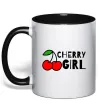 Чашка з кольоровою ручкою Cherry girl Чорний Чашка з кольоровою ручкою Cherry girl Чорний фото