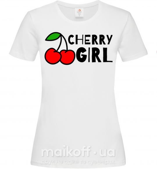 Женская футболка Cherry girl Белый фото