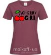 Женская футболка Cherry girl Бордовый фото