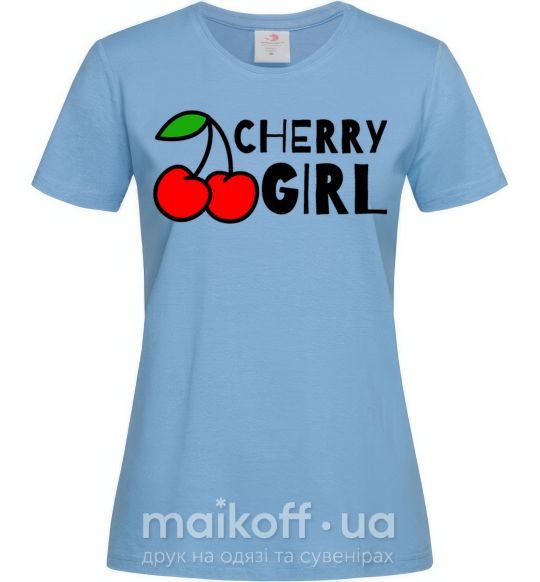 Женская футболка Cherry girl Голубой фото